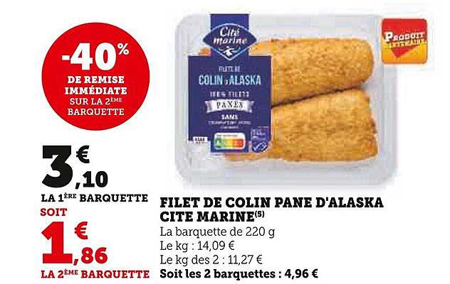 filet de colin pané d'alaska cité marine