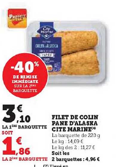 filet de colin pané d'alaska cité marine