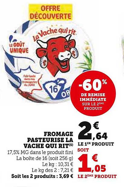 fromage pasteurisé la vache qui rit