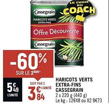 haricots verts extra-fins cassegrain