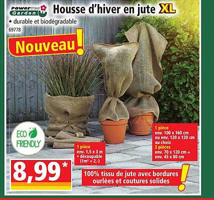 housse d'hiver en jute xl powertec garden
