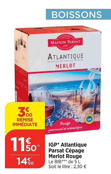 igp atlantique parsat cépage merlot rouge