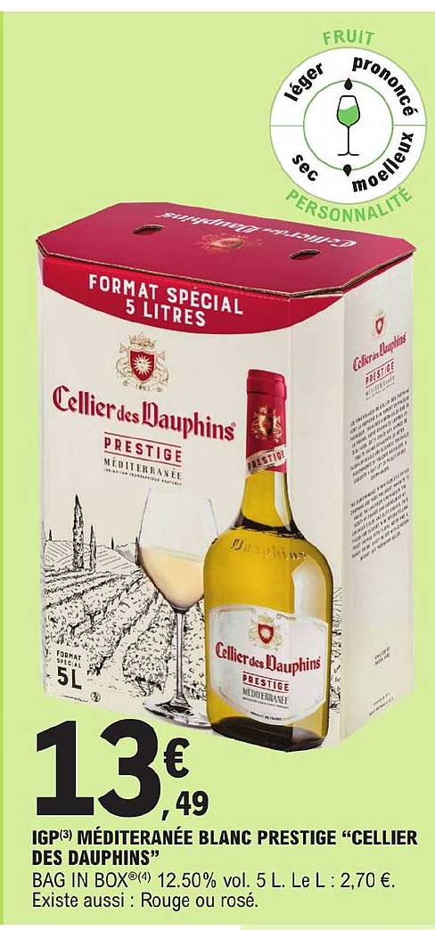 Igp Méditeranée Blanc Prestige "cellier Des Dauphins"