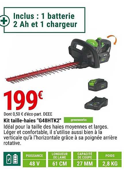kit taille-haies greenworks