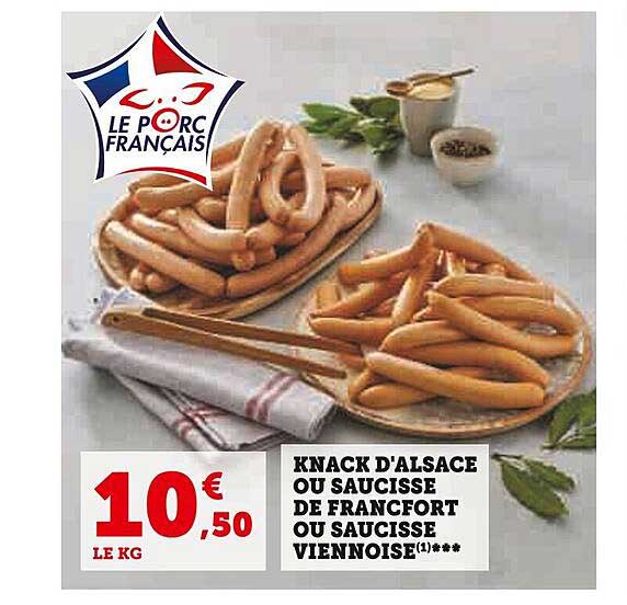 knack d'alsace ou saucisse de francfort ou saucisse viennoise