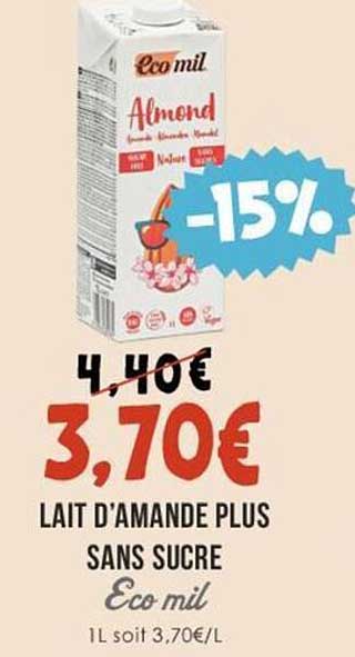 lait d'amande plus sans sucre éco mil