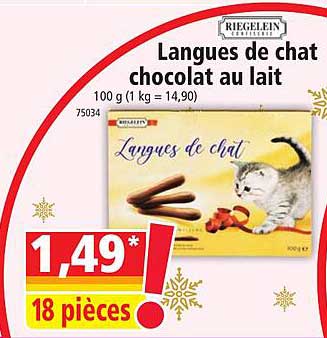 Languesde Chat Chocolat Au Lait Riegelein