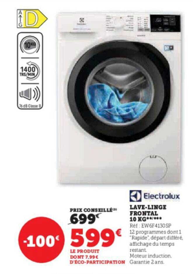lave-linge frontal 10 kg electrolux