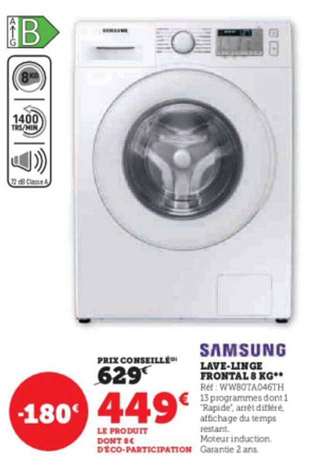 lave-linge frontal 8 kg samsung