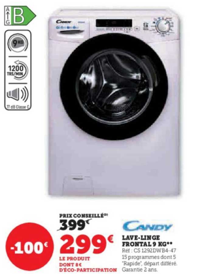 lave-linge frontal 9 kg candy