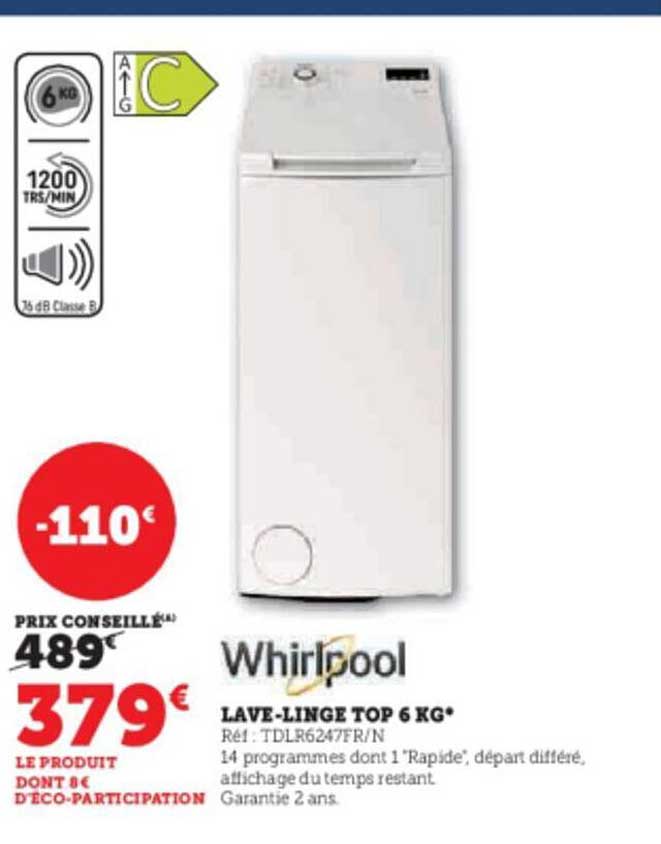 lave-linge top 6 kg whirlpool