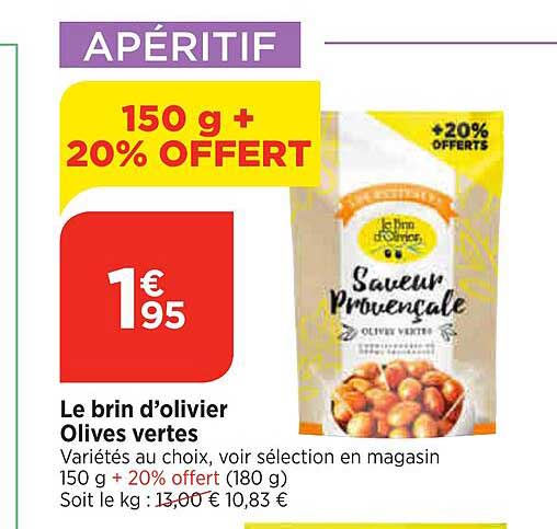 le brin d'olivier olives vertes