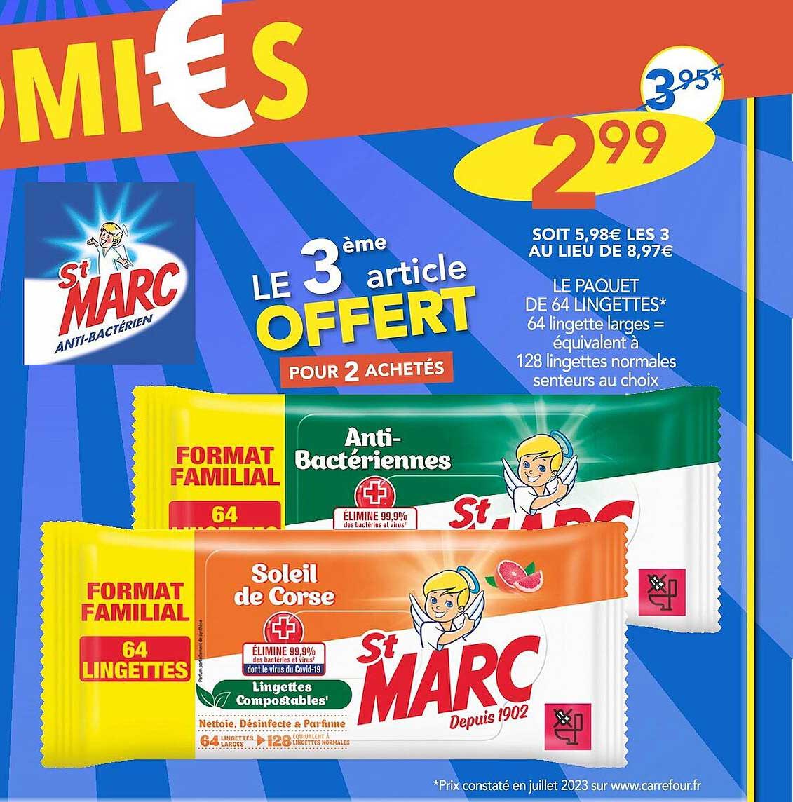 le paquet de 64 lingettes st marc