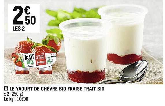le yaourt de chèvre bio fraise trait bio