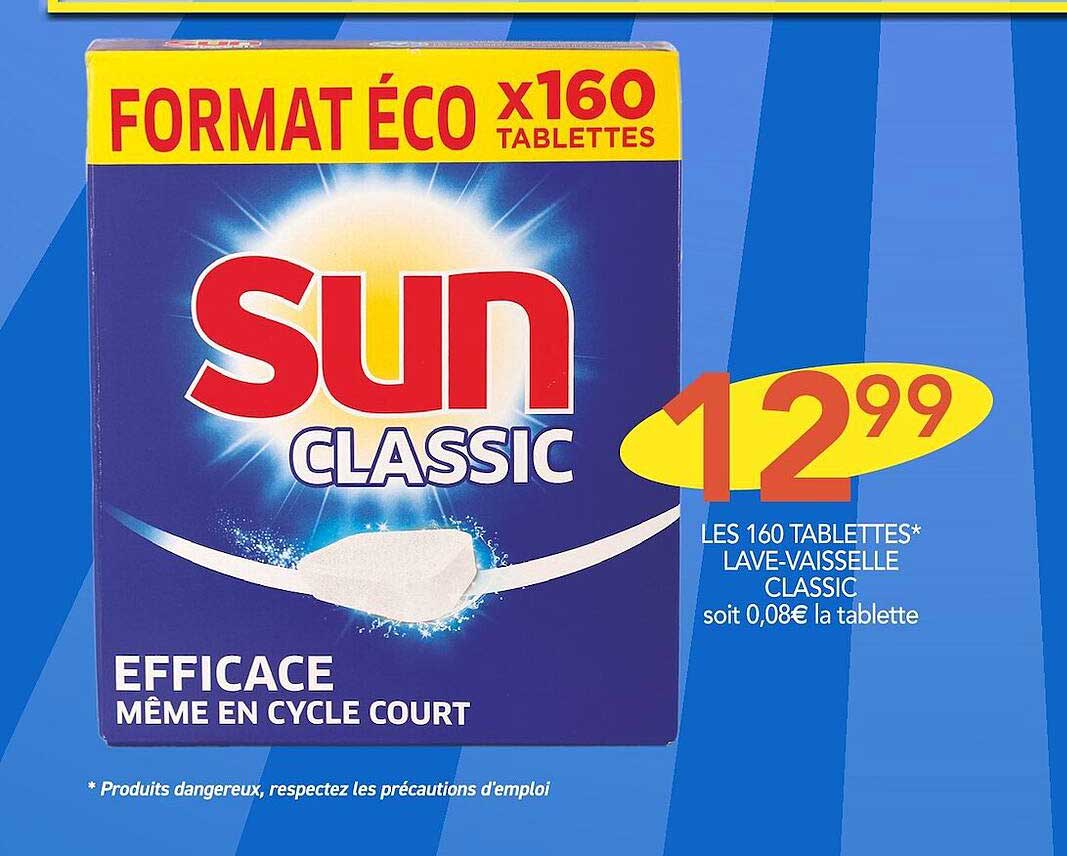 les 160 tablettes lave-vaisselle classic sun