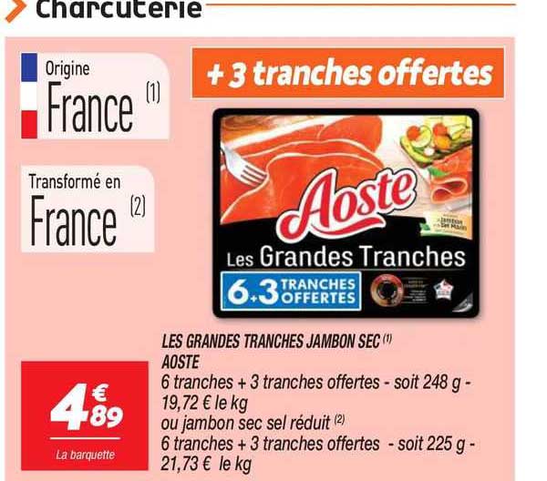 les grandes tranches jambon sec aoste