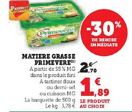 matière grasse primevère