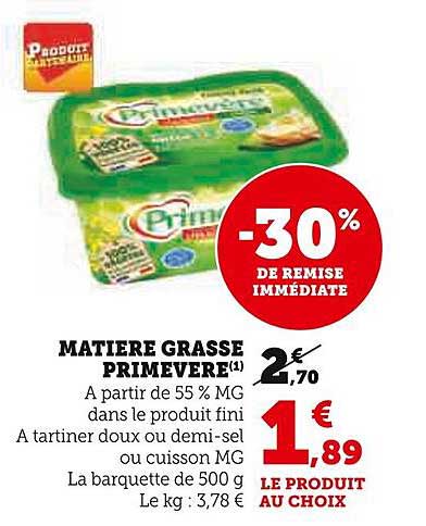 matière grasse primevère