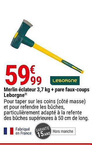 merlin éclateur 3,7 kg + pare faux-coups leborgne
