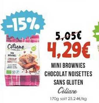 Mini Brownies Chocolat Noisettes Sans Gluten Céliane
