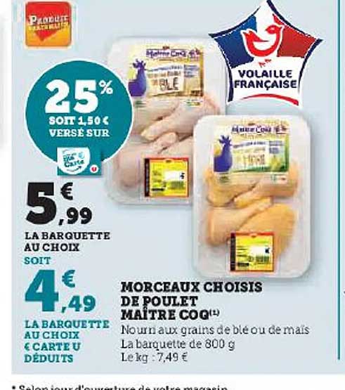 morceaux choisis de poulet maître coq