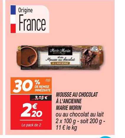 Mousse Au Chocolat à L'ancienne Marie Morin