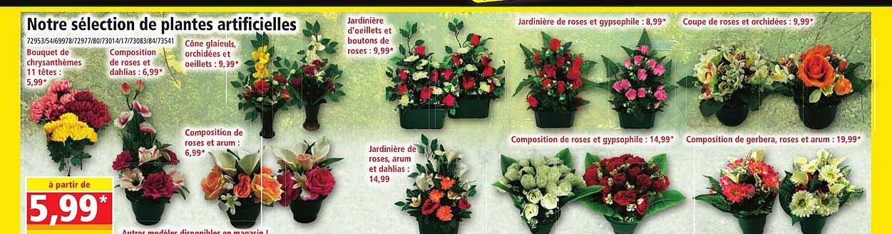 sélection de plantes artificielles