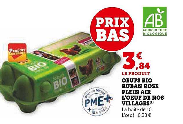 œufs Bio Ruban Rose Plein Air L'œuf De Nos Villages