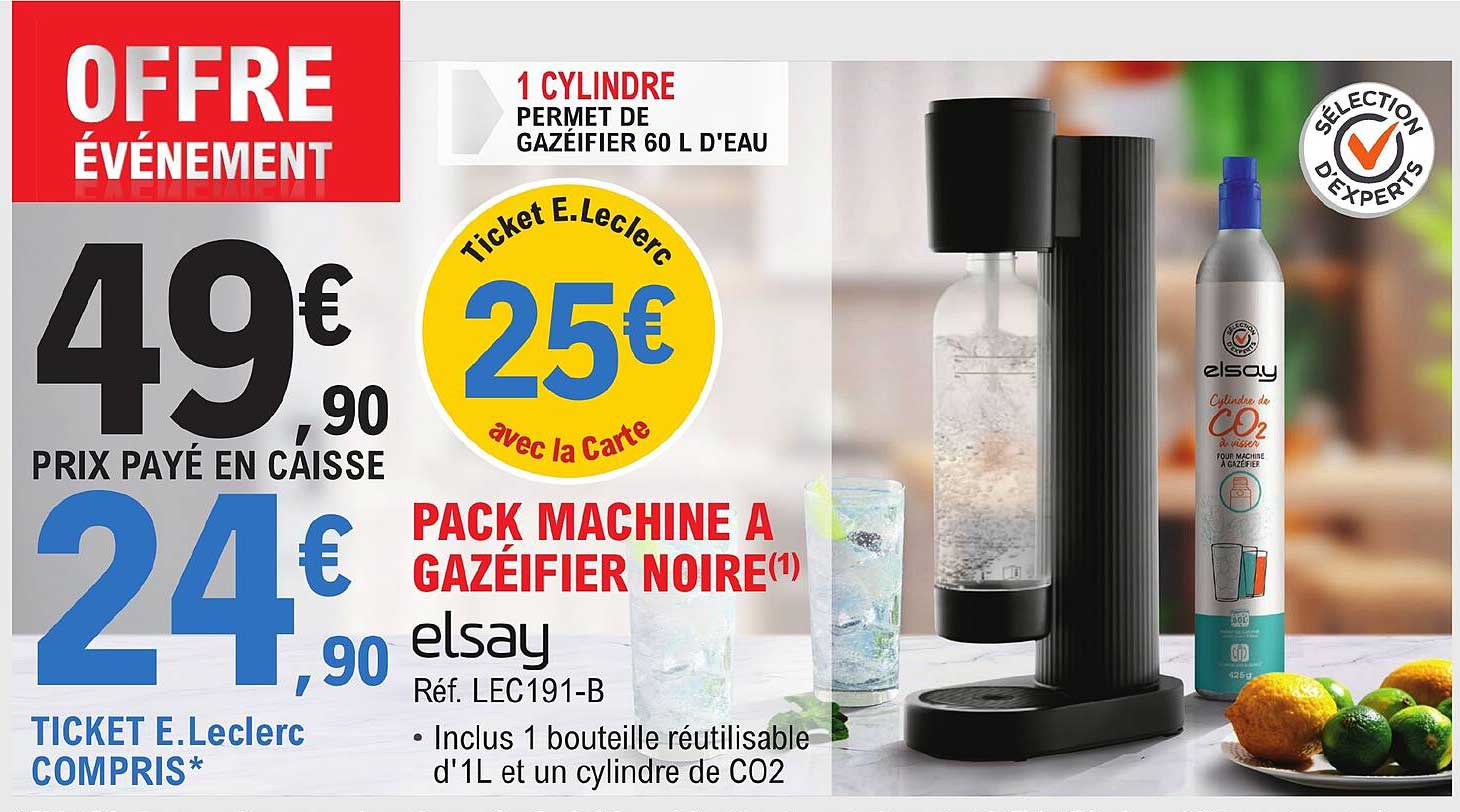 Pack Machine à Gazéifier Noire Elsay