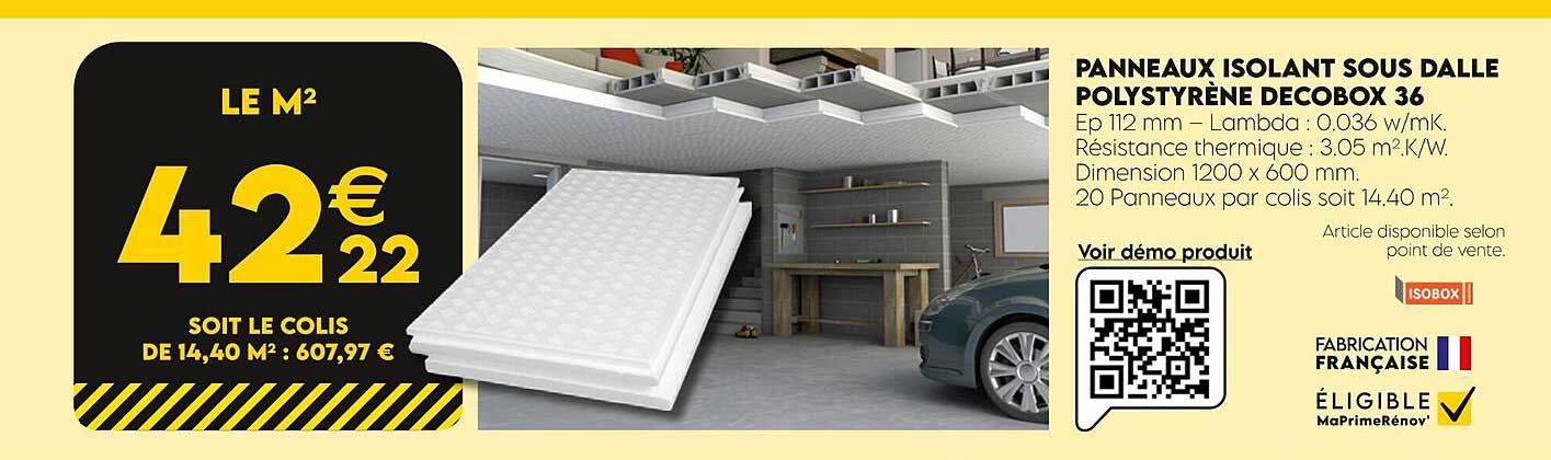 panneaux isolant sous dalle polystyrène decobox 36