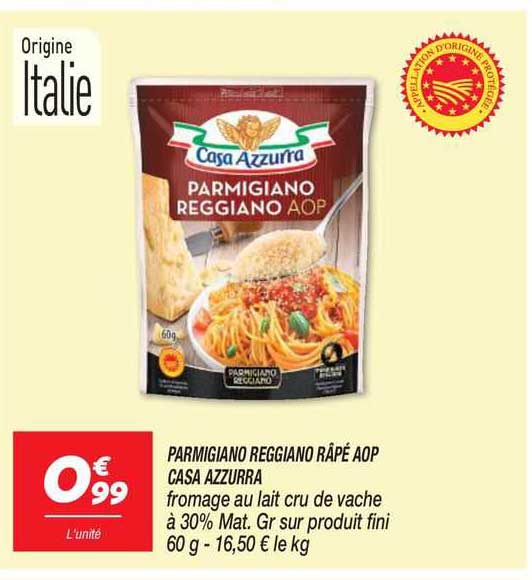 parmigiano reggiano râpé aop casa azzurra