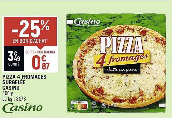 Pizza 4 Fromages Surgelée Casino