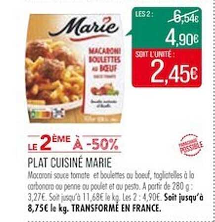 Plat Cuisiné Marie