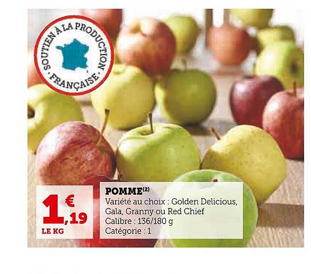 pomme golden delicious, gala, granny ou red chief