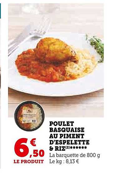 poulet basquaise au piment d'espelette & riz