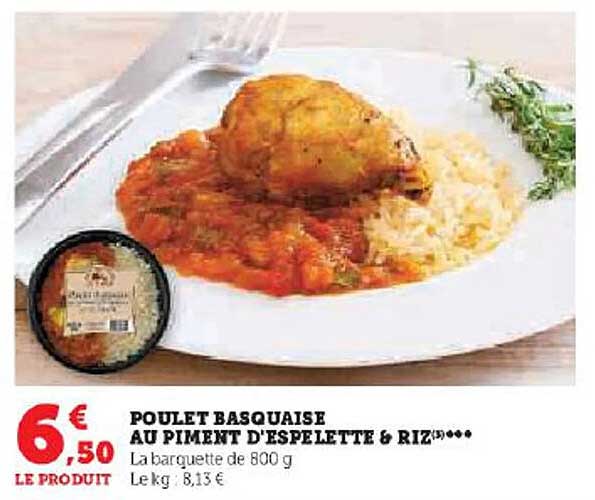 poulet basquaise au piment d'espelette & riz