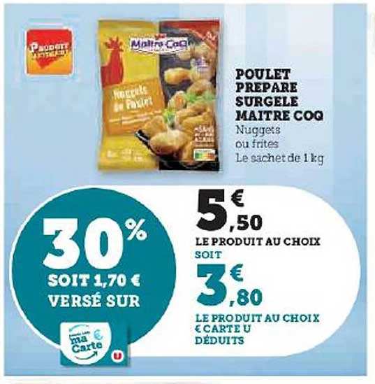 poulet préparé surgelé maître coq