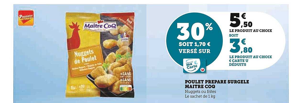poulet préparé surgelé maître coq