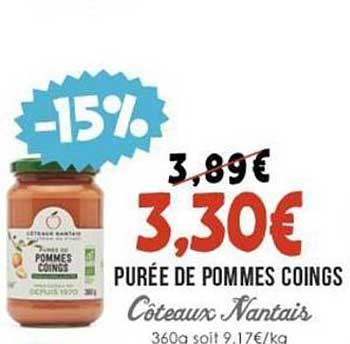 purée de pommes coings côteaux nantais