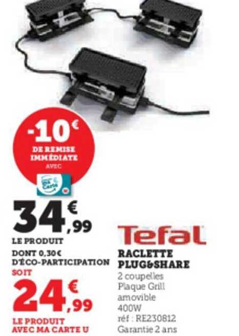 raclette plug & share tefal
