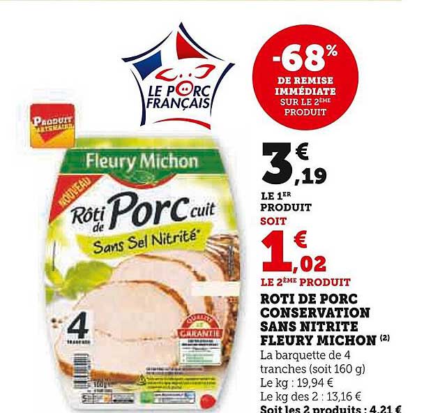 rôti de porc conservation sans nitrite fleury michon
