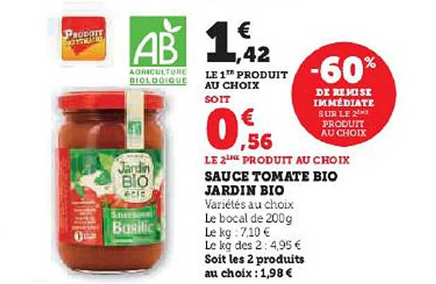 Sauce Tomate Bio Jardin Bio
