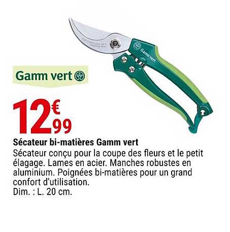 sécateur bi-matières gamm vert