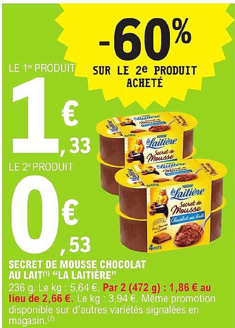 Secret De Mousse Chocolat Au Lait "la Laitière"
