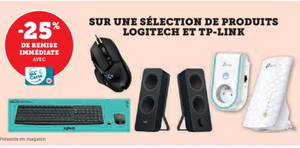 sélection de produits logitech et tp-link