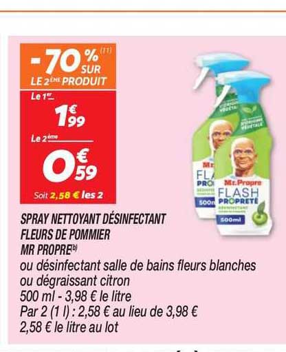 spray nettoyant désinfectant fleurs de pommier mr propre