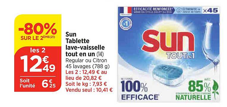 sun tablette lave-vaisselle tout en un