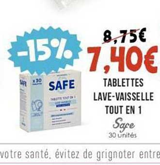 tablettes lave-vaisselle tout en 1 safe