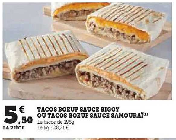 tacos bœuf sauce biggy ou tacos bœuf sauce samouraï