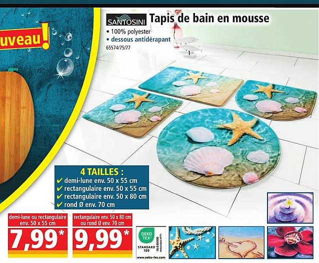 Tapis De Bain En Mousse Santosini
